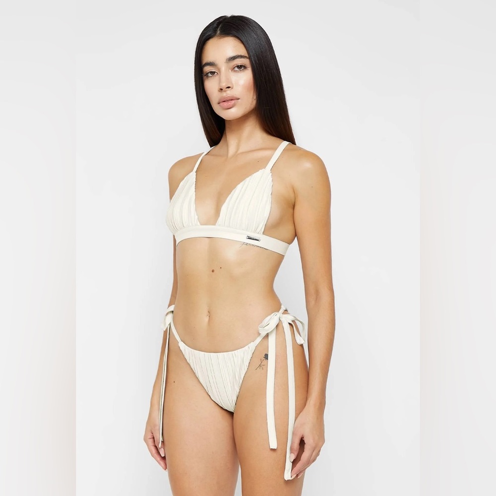 PLEATED SATIN BIKINI SET